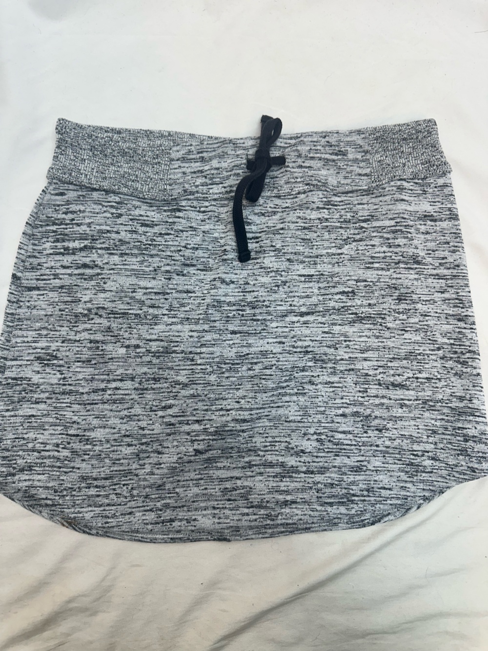 Athleta Gray Marled Mini Skirt with Drawstring S